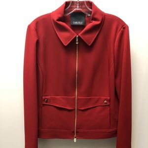NWT Carlisle Red Vermillion Zip Jacket SZ 10 $545!